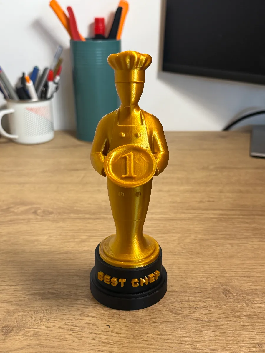 Finished 3D-printed Best Chef Trophy